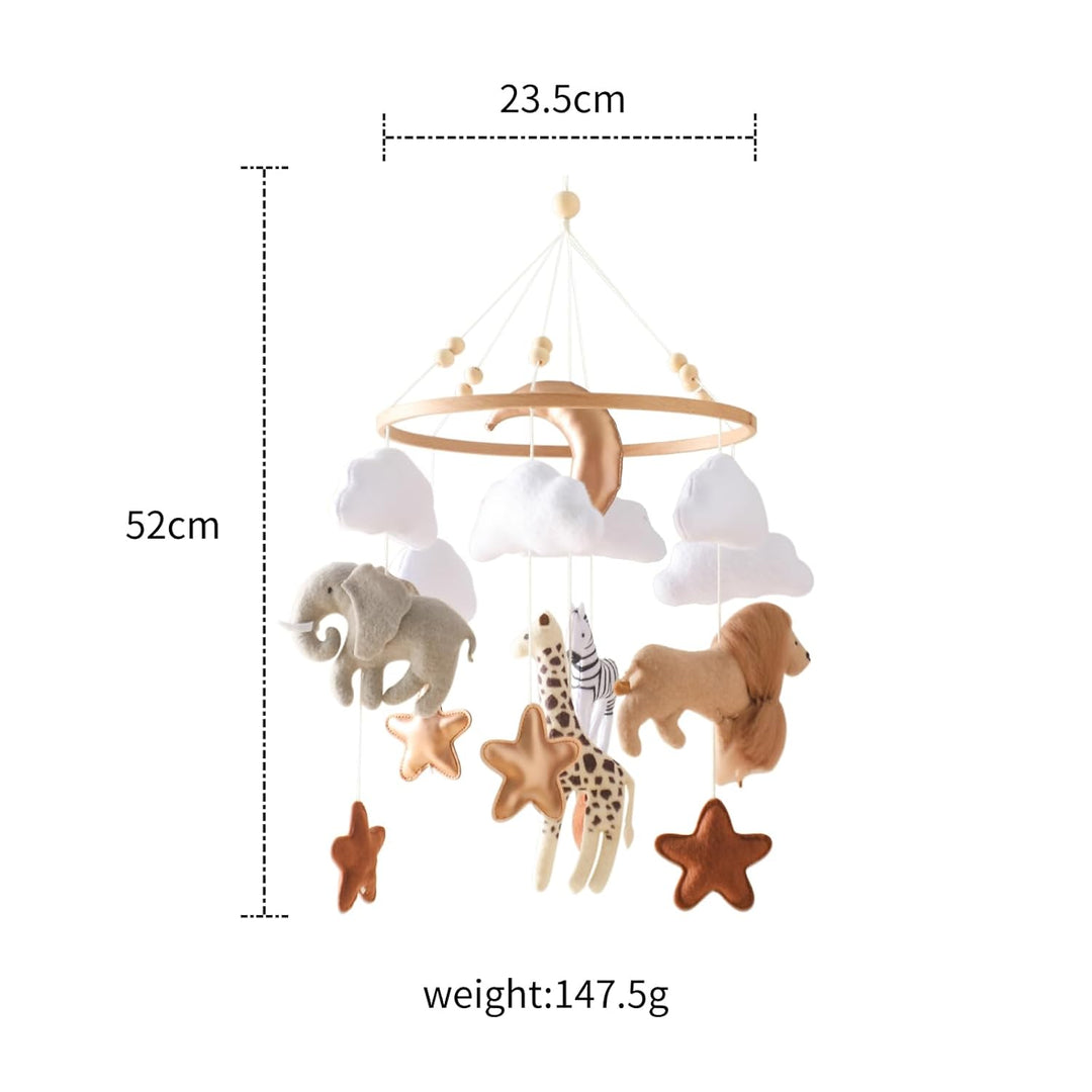 Mobile Baby Windspiele, Tierchen Waldtiere Bettglocke aus Filz Babybett Bettglocke Anhänger Mobile B
