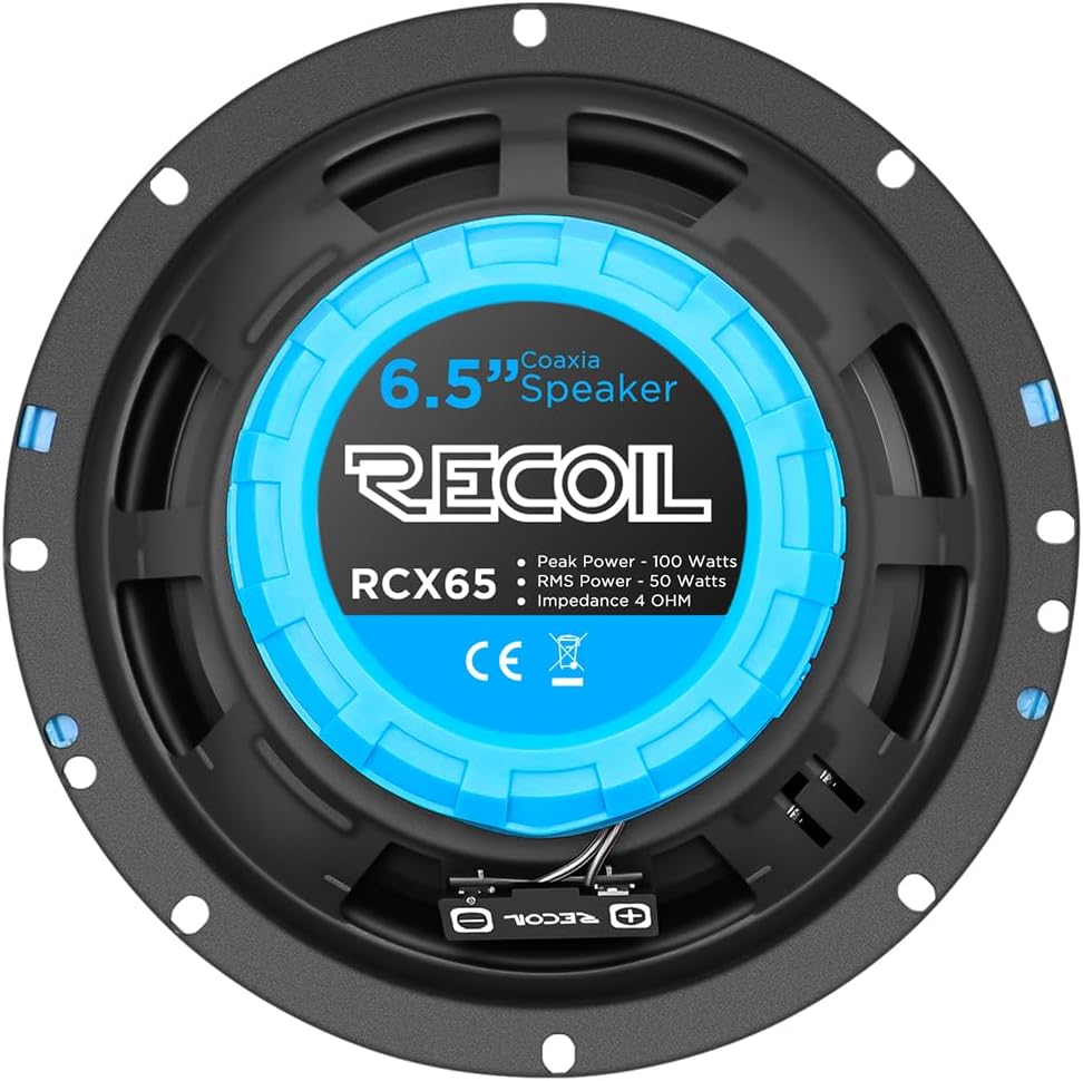 RECOIL RCX65 Echo 6,5 Zoll (16,5 cm) 2-Wege Koaxial-Lautsprecher Set, Auto-Lautsprecher Paar, 16,5 c