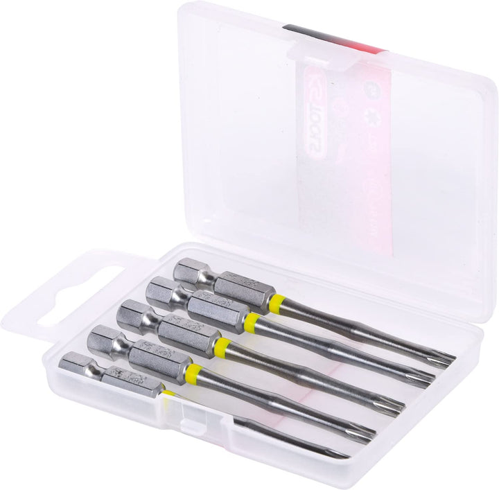 KS Tools 9183561 Torsion power Bit TX, 75 mm, T20 1/4 (5 Stück), Chrom Satiniert, 4042146478080