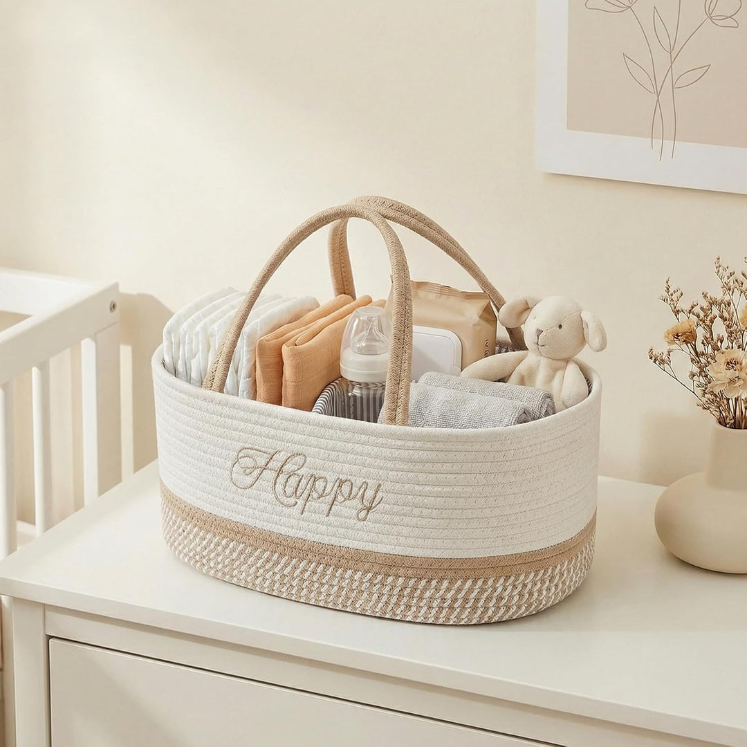 Klapptisch Organizer, Baby Organizer Korb, Klapptisch Aufbewahrungskorb, Windel Caddy mit Türgriff,