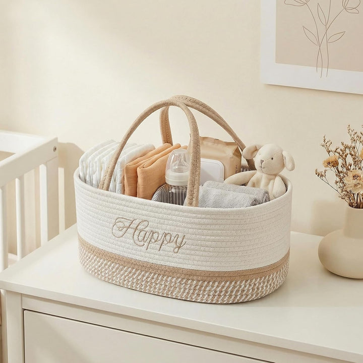 Klapptisch Organizer, Baby Organizer Korb, Klapptisch Aufbewahrungskorb, Windel Caddy mit Türgriff,
