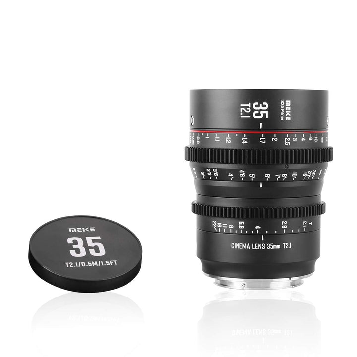 MEKE 35mm T2.1 Super 35 Prime Manueller Fokus Kino-Objektiv für EF-Mount Cine Kamera, kompatibel mit