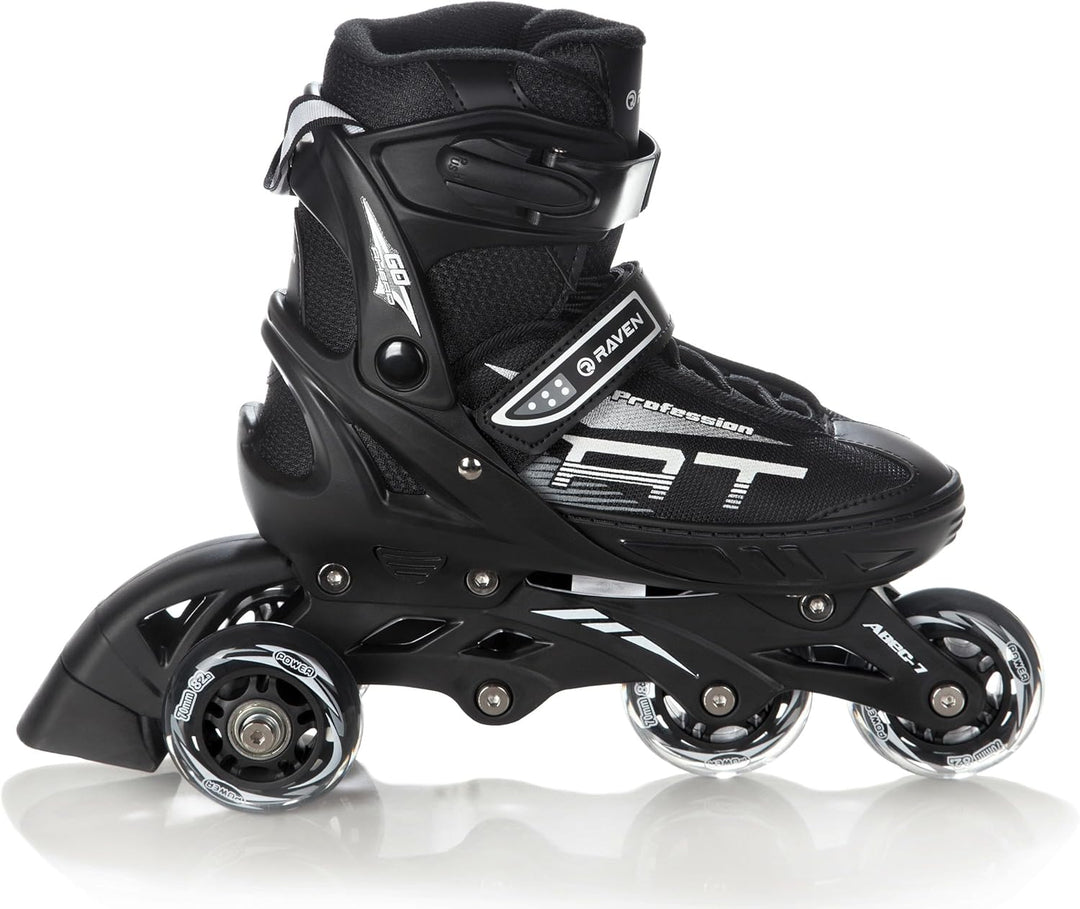 4in1 Inlineskates/Triskates/Rollschuhe/Schlittschuhe Raven Profession Schwarz 35-39(23cm-25,5cm), Sc