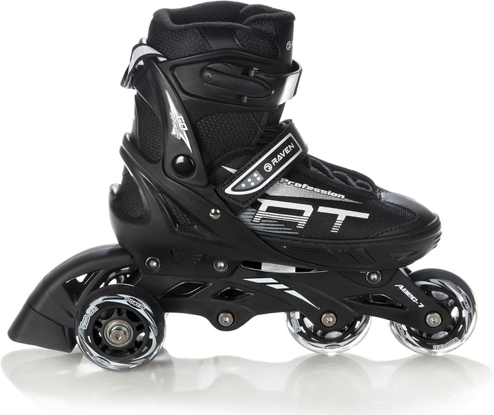 4in1 Inlineskates/Triskates/Rollschuhe/Schlittschuhe Raven Profession Schwarz 35-39(23cm-25,5cm), Sc