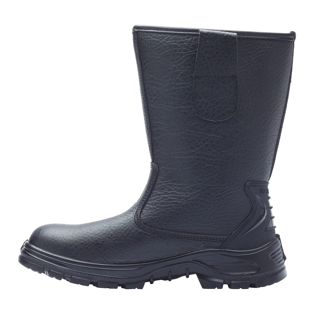 Blackrock S1-P SRC Sicherheits-Arbeitsstiefel, Herren/Damen, Stahlkappe, schwarzes Leder, Arbeitssti
