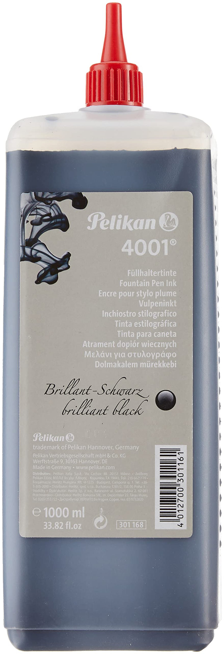 Pelikan 301168 - Tinte 4001 1000 ml brillantschwarz Brillantschwarz Single, Brillantschwarz Single