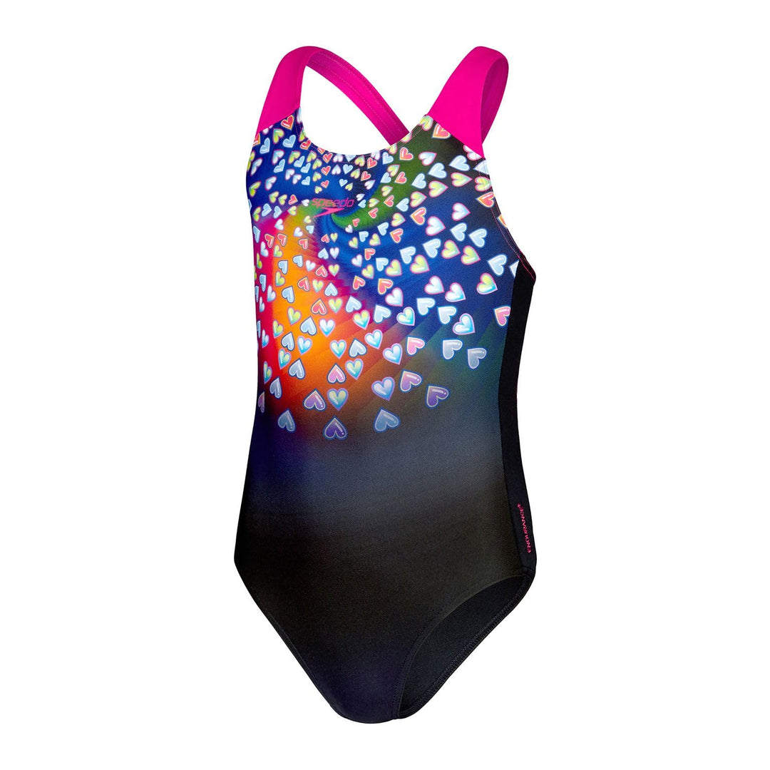 Speedo Digital Placement Splashback 13-14 Jahre 4738 Black/Punchy Pink/Blue Fl, 13-14 Jahre 4738 Bla