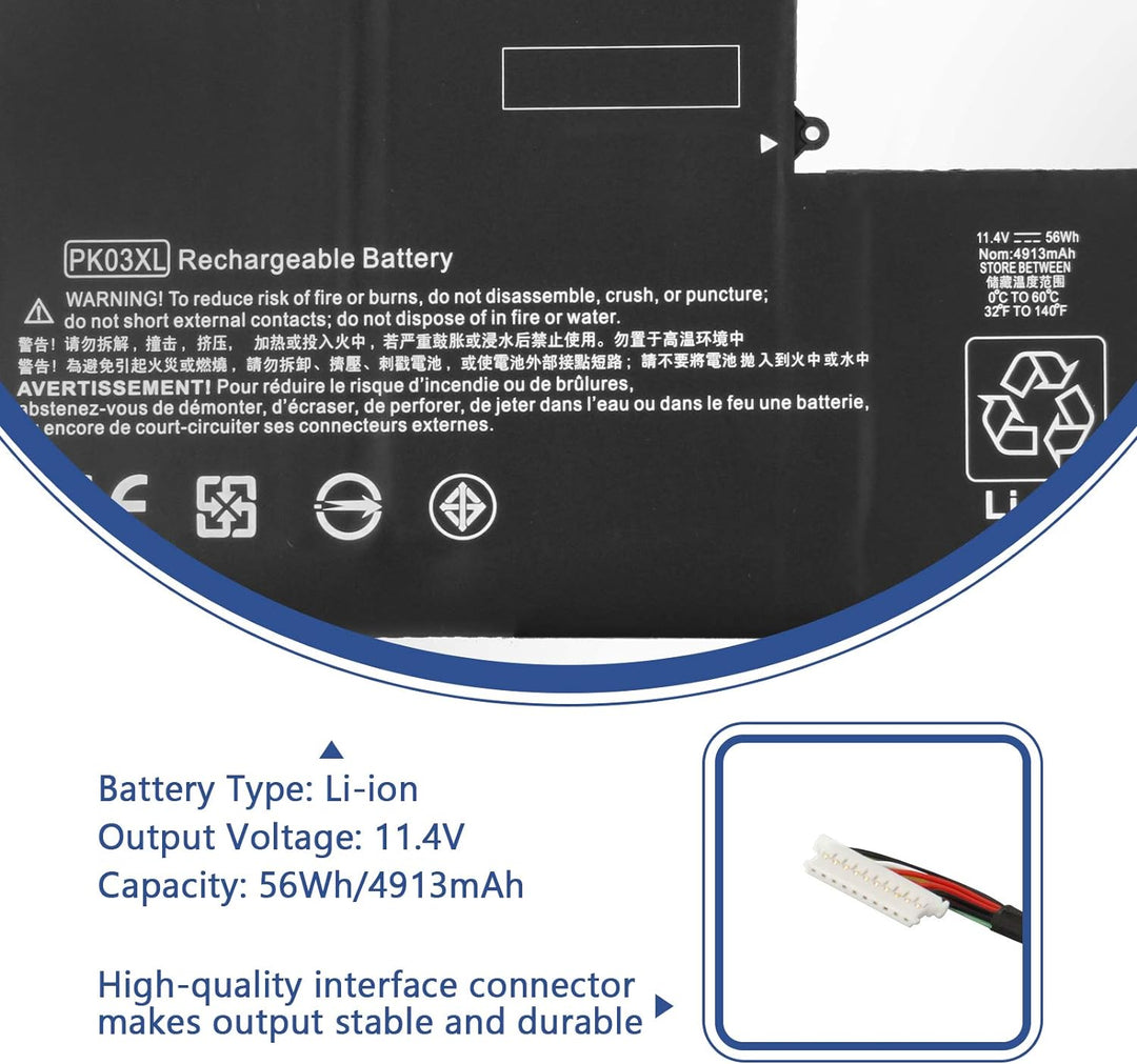 ANTIEE 56WH PK03XL Akku für HP Spectre Pro X360 G1 G2 13" 13-4000 13-4100 13-4200 13-4000nf 13-4006t