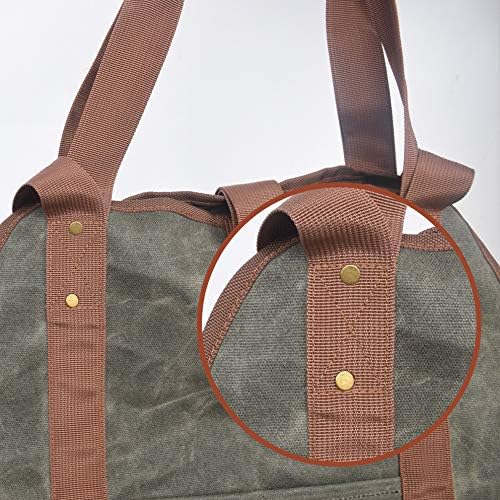 Namvo Waxed Canvas Log Tote Bag, Innen Kamin Brennholz Totes Halter, runde Holzstapel Rack Feuerholz