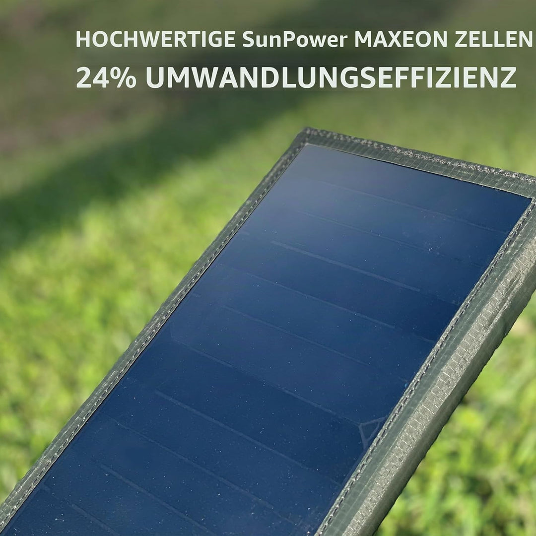 ELECOM NESTOUT Tragbares Solarmodul, Dual-USB-A-Ports, 28 W Stromerzeugungs-Ladegerät für Handy, Cam
