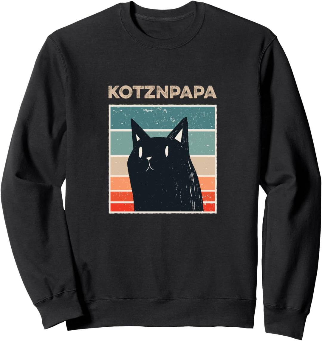 Lustiges Katzen Design mit schwarzer Katze Kotznpapa Sweatshirt