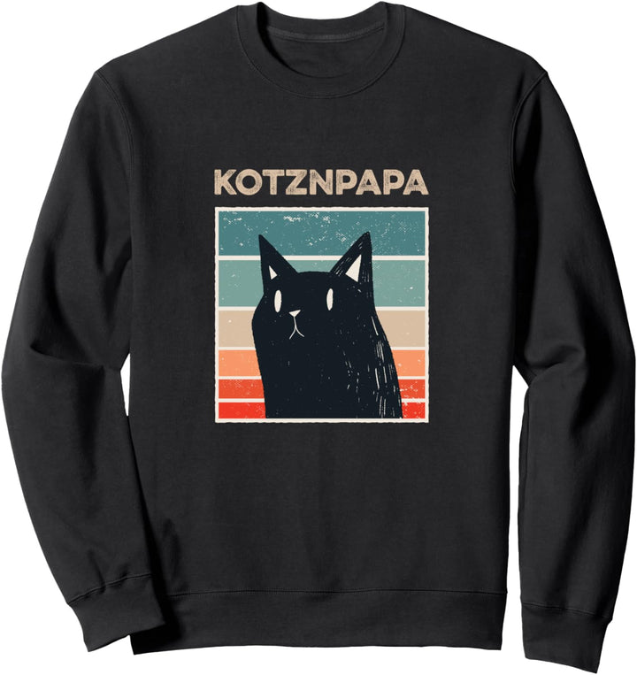 Lustiges Katzen Design mit schwarzer Katze Kotznpapa Sweatshirt