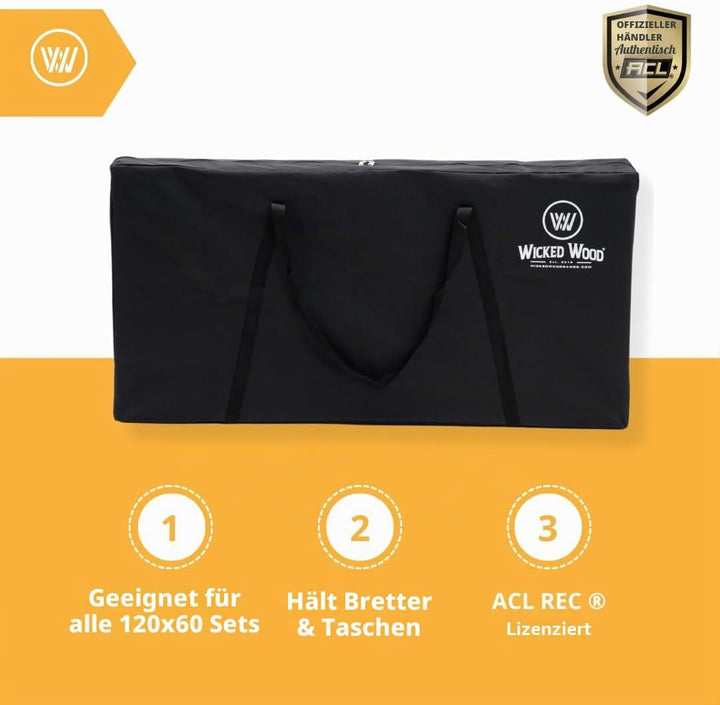 Wicked Wood Games Cornhole Tragetasche für Cornhole Boards 120x60, 120x60