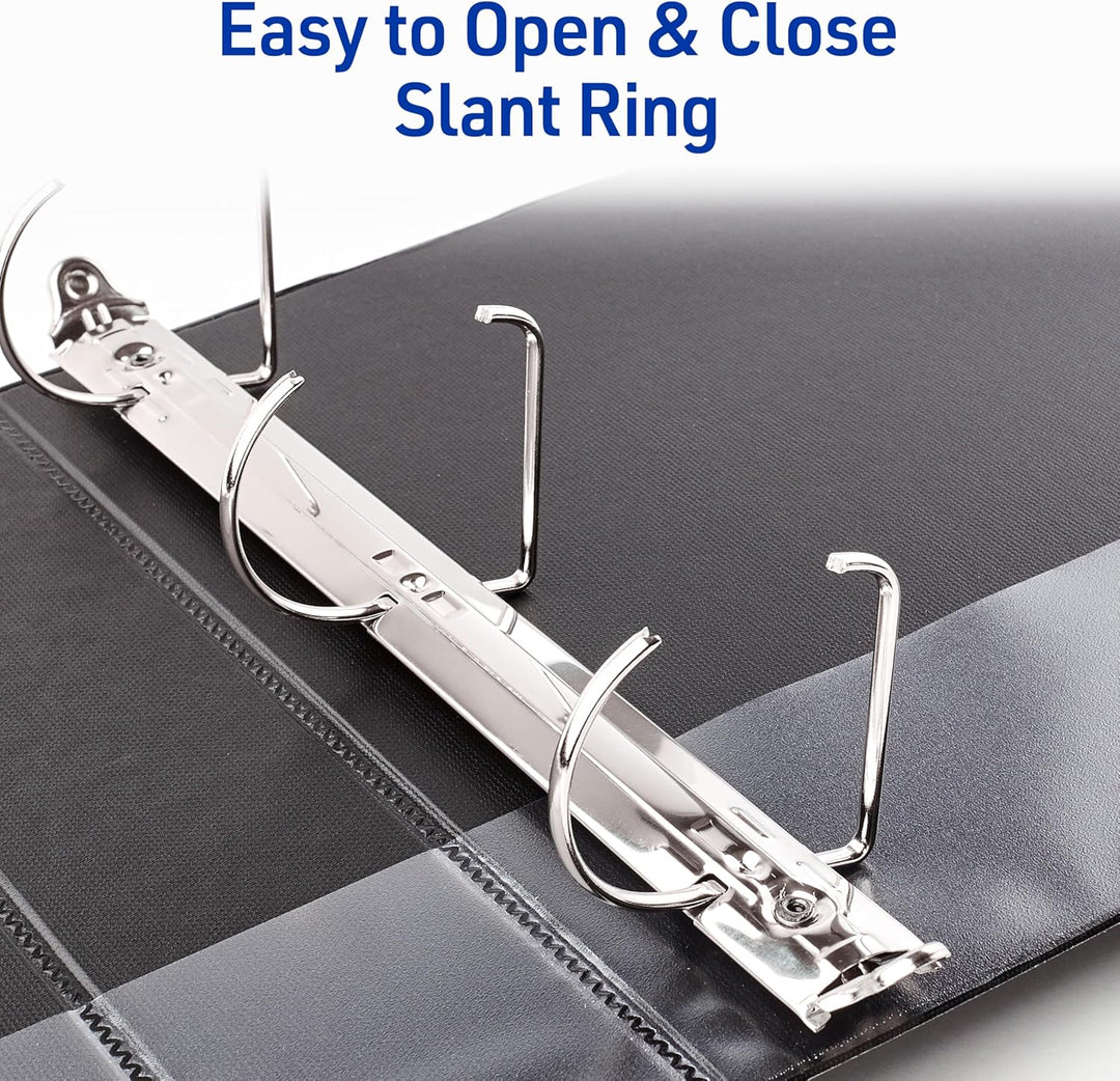 Avery Durable View 3 Ring Binder, 2 Inch Slant Rings, 6 Black Binders (17031) schwarz 2" 6-er Packun