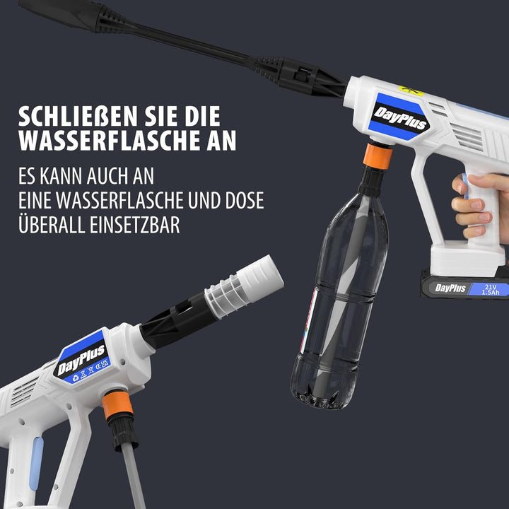 Akku Hochdruckreiniger，MAX 45Bar Mobiler Hochdruckreiniger，6-In-1Akku Druckreiniger ， mit 2pcs Akku