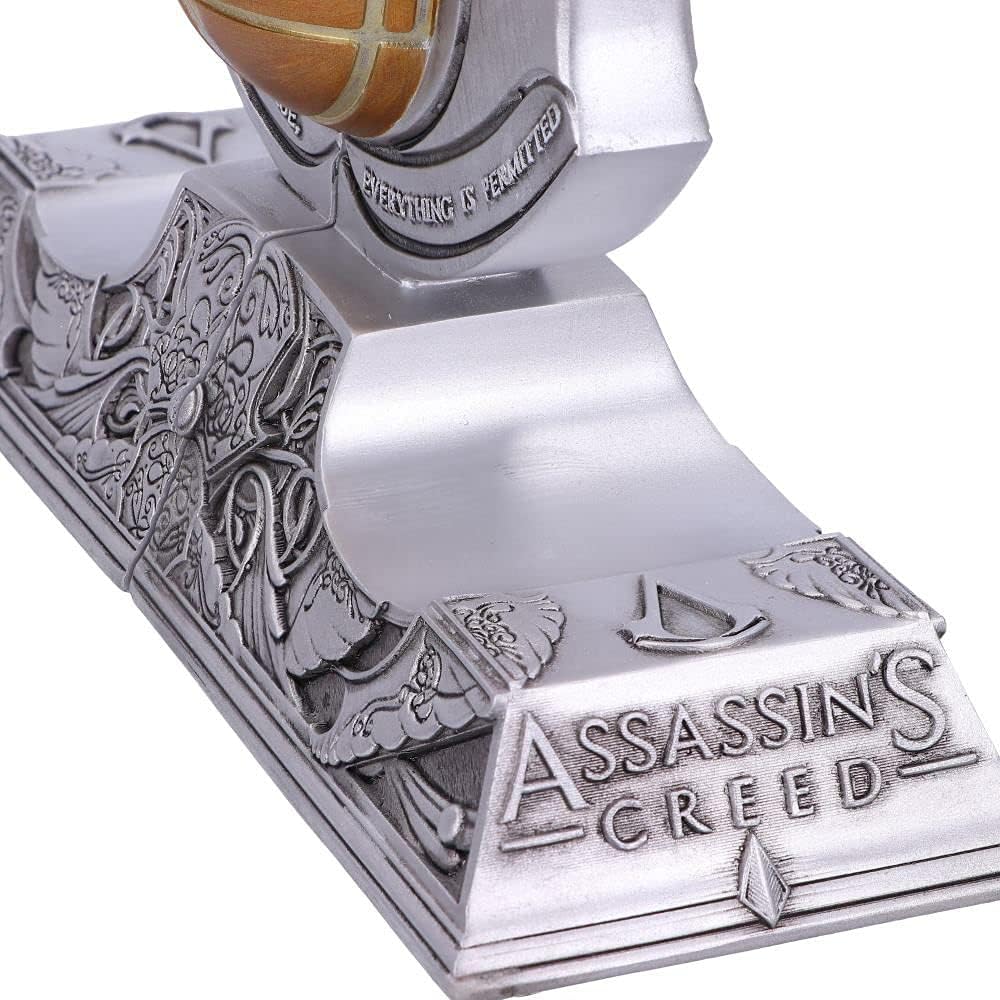 Nemesis Now Assassin's Creed Buchstützen, Apfel von Eden, Kunstharz, silberfarben, 18,5 cm B5349S0
