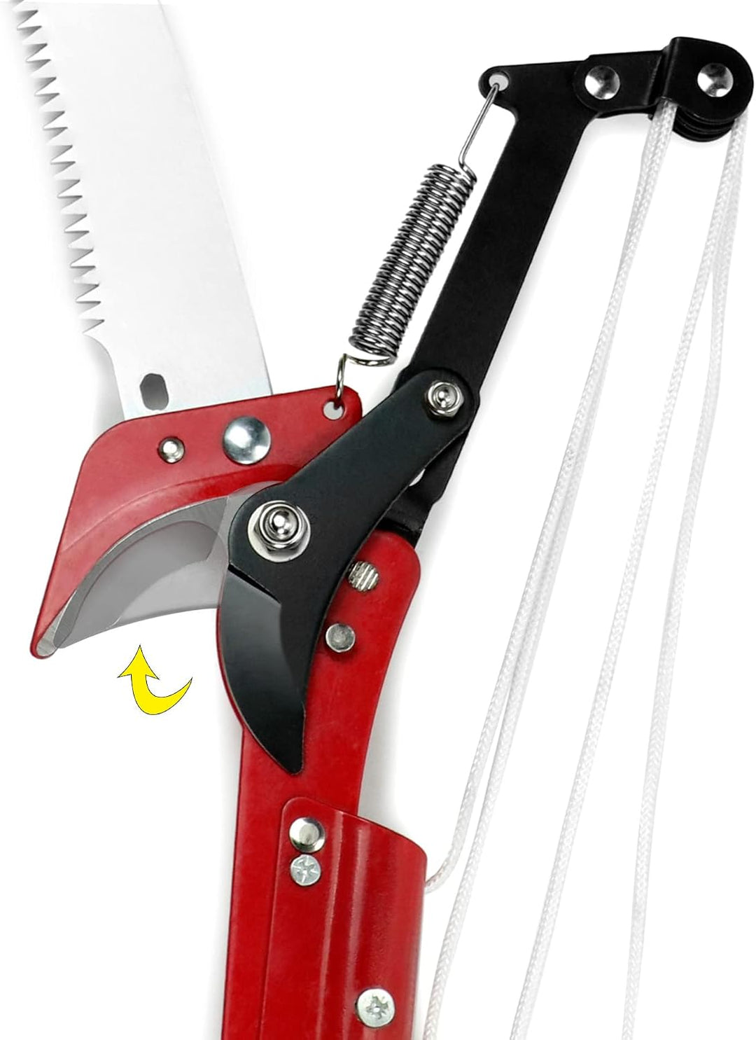 QWORK® 4 m Hochreichbare Hochentaster, Astsäge Baumsäge mit Einstellbare Stiel, Schneidet Sauber und