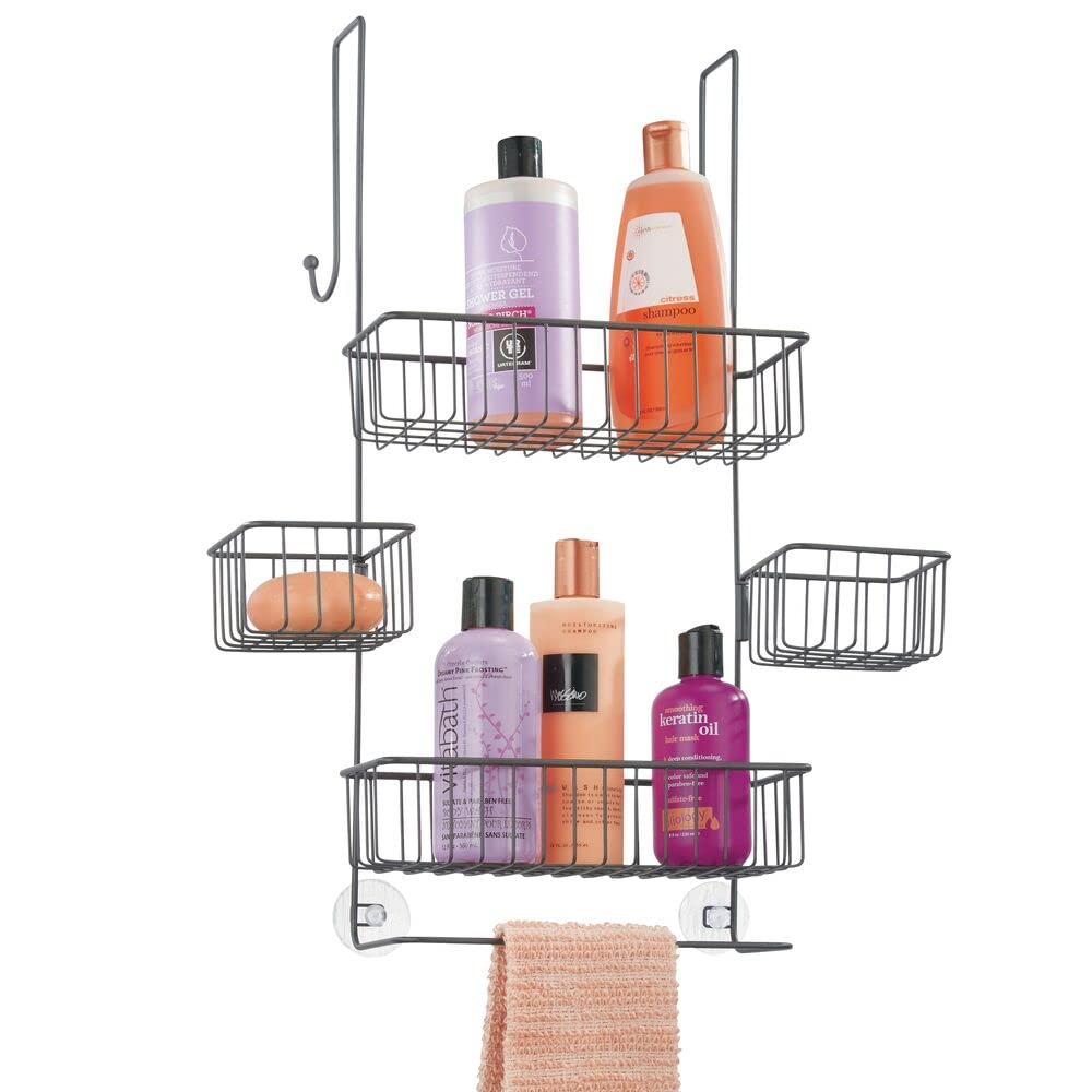 mDesign Duschregal ohne Bohren – Duschablage für Shampoo, Duschgel, Waschlappen etc. – praktische Au