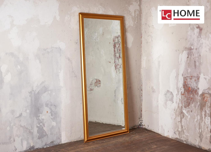 Wholesaler GmbH LC Home Wandspiegel Schlicht Gold ca. 180 x 80 cm Landhaus-Stil mit Facettenschliff