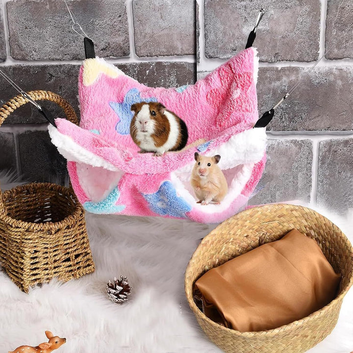 4 Stück Meerschweinchen Hängematten für Ratten Frettchen, Doppelschicht Hängende Kleintier Hängematt