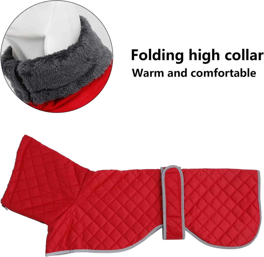 Geyecete Winter Hundemantel fur Windhunde,Warm Hundejacke mit Fleecefutter,wasserdicht,Winddicht,Ver