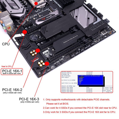 CY PCIe 16X auf Dual Oculink SFF-8612 SFF-8611 8X VROC Adapter für Mainboard SSD Grafikkarte Dual 8X