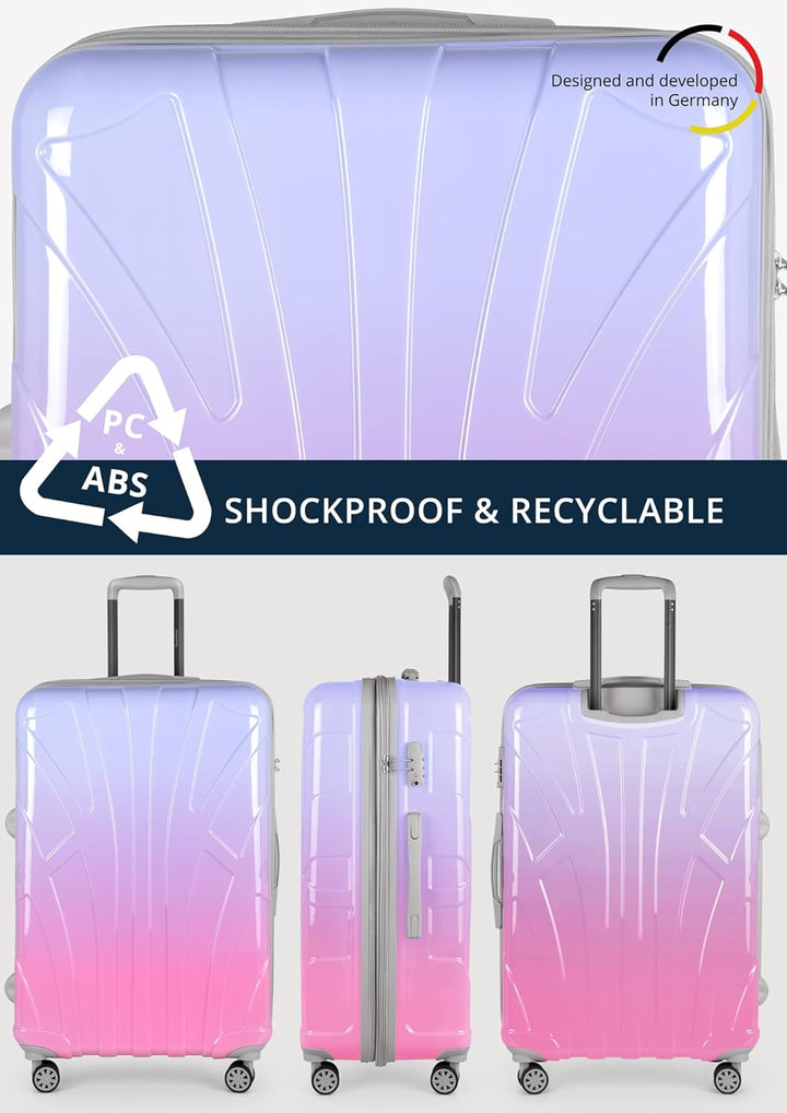 suitline - Grosser Hartschalen-Koffer Koffer Trolley Rollkoffer XL Reisekoffer, 76 cm, ca. 96-110 Li