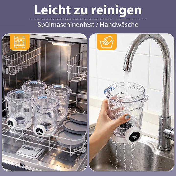 ICARE 2 Stück Eisbehälter für Ninja Swirl CREAMi NC700 / NC701EU, 480 ml | Creamy Tubs Zubehör mit D