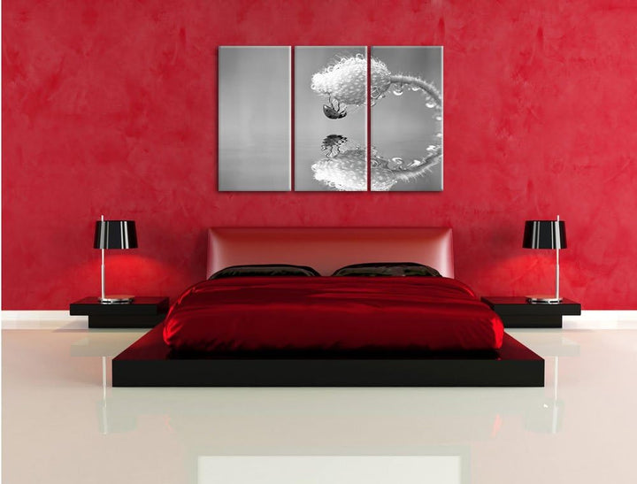 Pixxprint Marienkäfer Mohnblume als Leinwandbild/Grösse: 3 Teilig (120x80) / Wandbild/Kunstdruck/fer