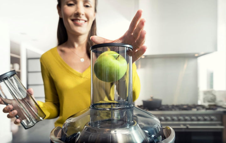 Philips Avance Collection Entsafter, Frischer Saft mit Fruchtfleisch, Sehr grosses Loch für Produkte