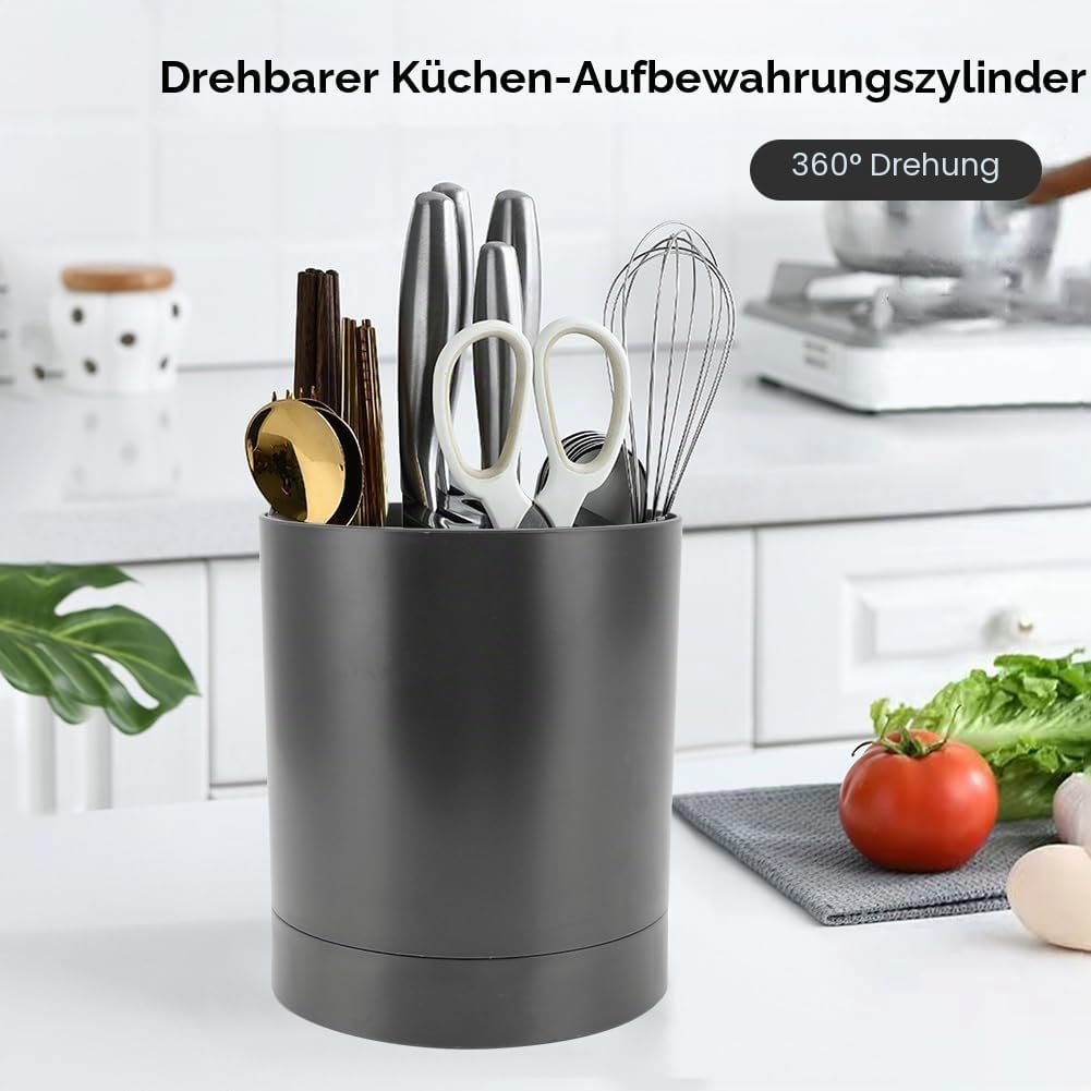 Küchenutensilienhalter, 360° Drehbarer Küchenutensilien Aufbewahrungshalter Utensilienhalter Küchent