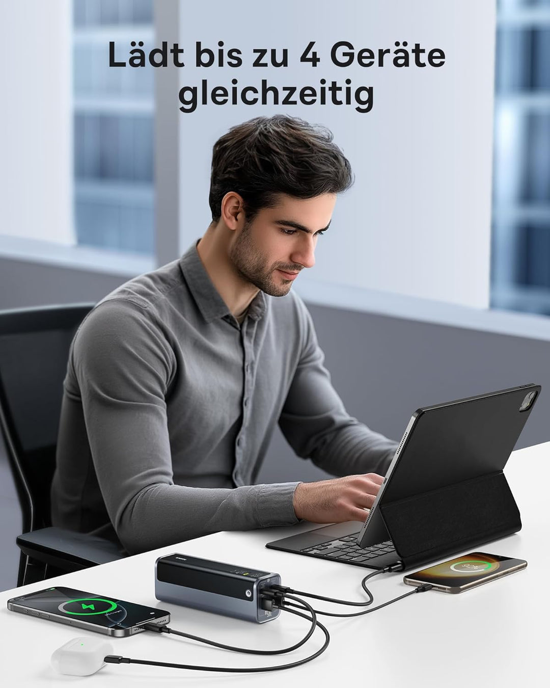 Baseus EnerGeek 145W 20800mAh Laptop Powerbank, Externer Akku mit 2X USB-C PD 3.0 100W Max Schnellla