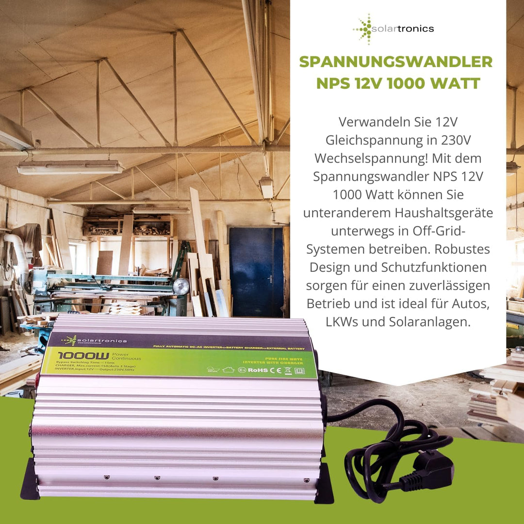 Spannungswandler Sinus USV 12V 1000/2000 Watt Inverter Wechselrichter