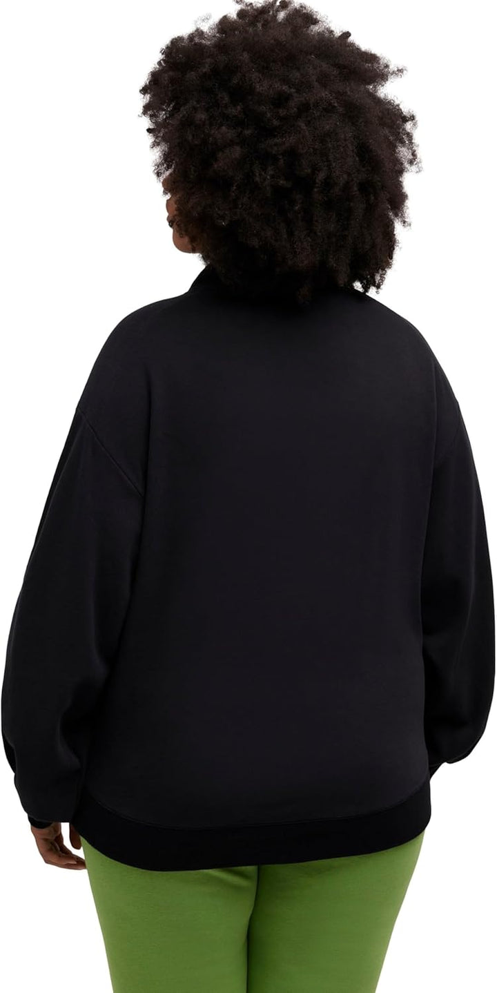 Ulla Popken Damen grosse Grössen Übergrössen Plus Size Sweatshirt, Kängurutasche, Oversized, Stehkra