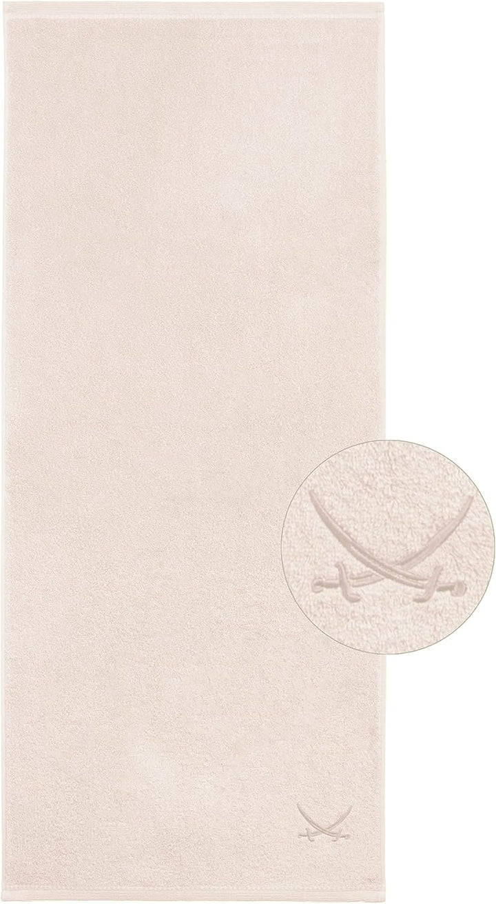 Sansibar Badetuch mit gesticktem Säbel Logo Strandtuch Saunatuch 100% Baumwolle 90x180 cm (2er Set,