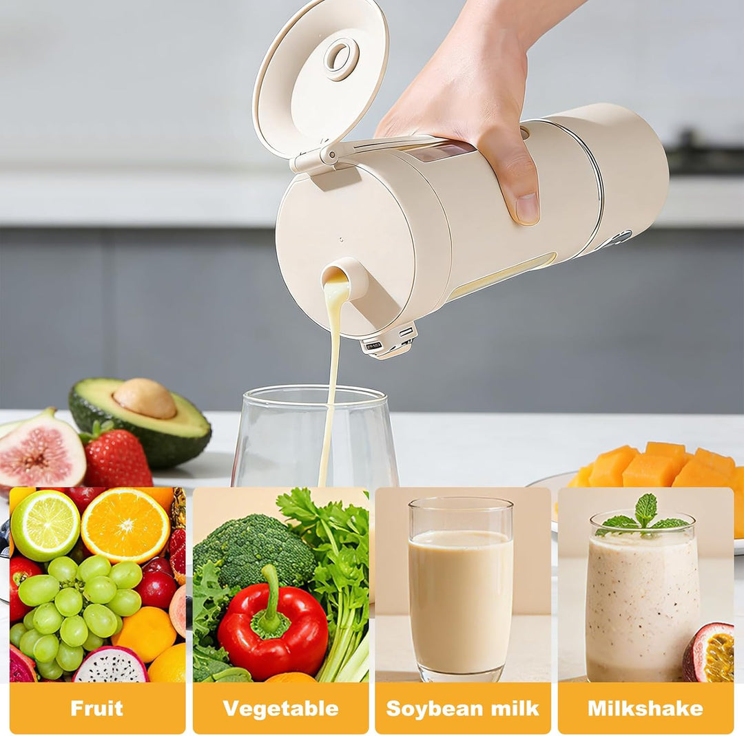 Tragbarer Mixer, 700ml Kleiner Entsafter,Mixer Smoothie Maker to Go mit Digitalanzeige,USB Wiederauf
