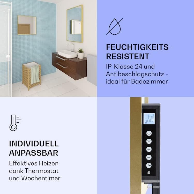 Klarstein Infrarotheizung, Infrarot Spiegelheizung Standgerät, Infrarotheizung mit Thermostat, Heizu
