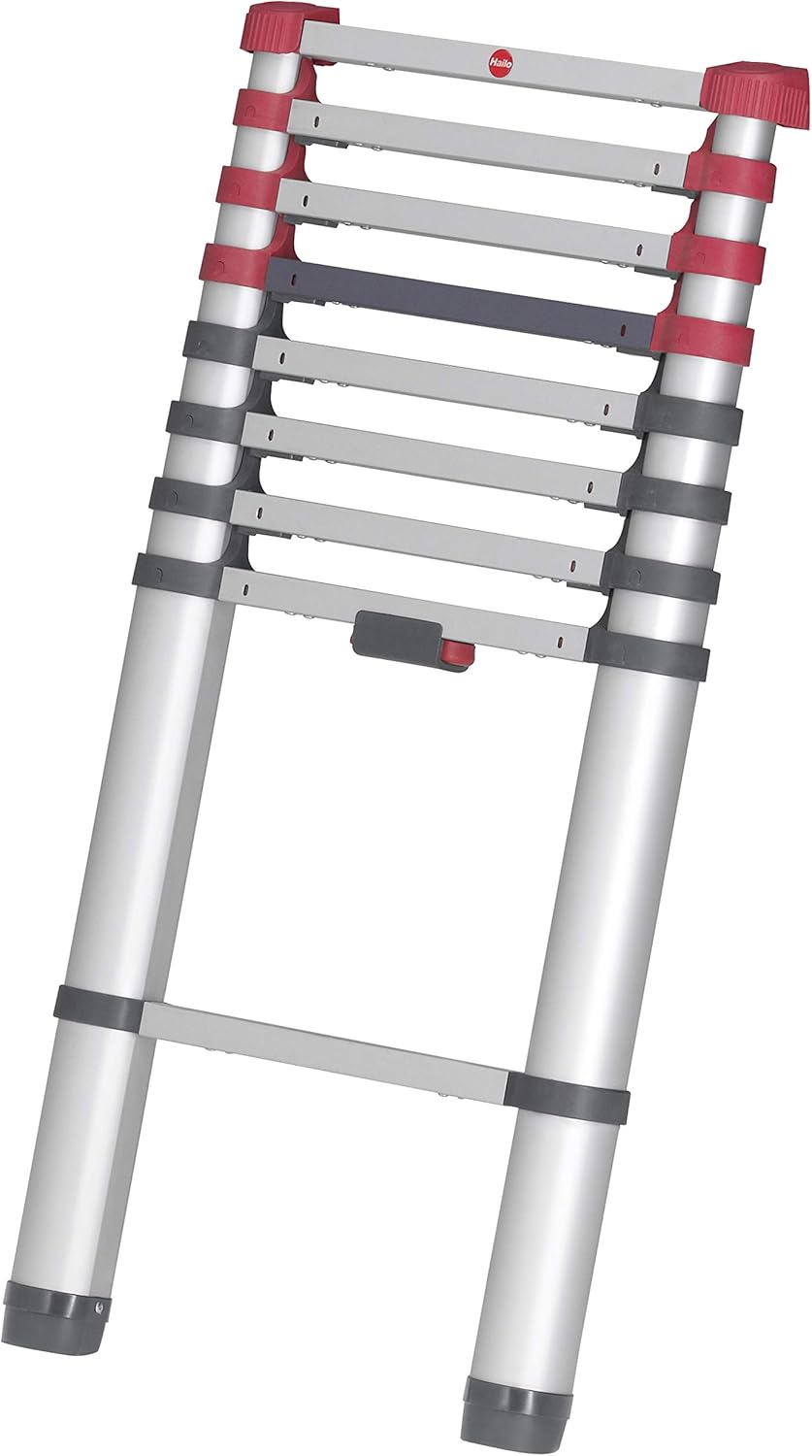 (L) HAILO 7113-132 - Escalera telescópica de aluminio FlexiLine 380 de 13 peldaños