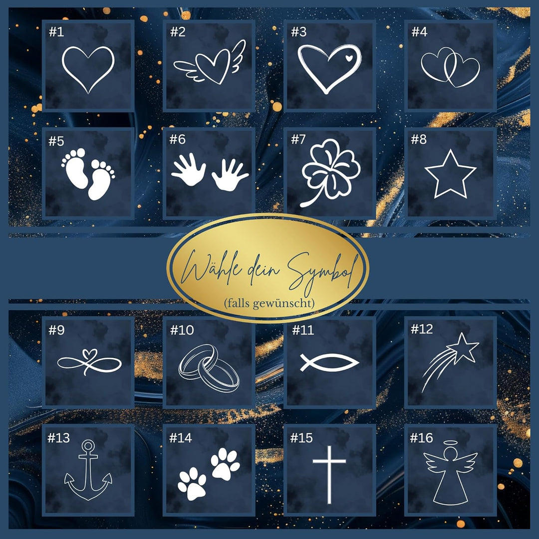 Hanessa 2 Stück Personalisierte Kette mit Gravur Edelstahl 50 cm mit Herz-hälften Anhänger in schwar