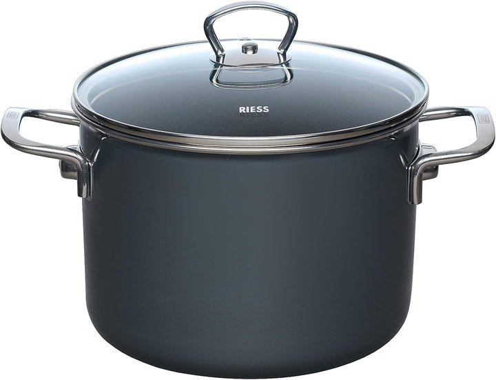 Riess, 0546-003, Familien-Set 5-teilig, NOUVELLE - DARK GREY, Premium-Emaille, LBH 50x30x30cm, Gewic