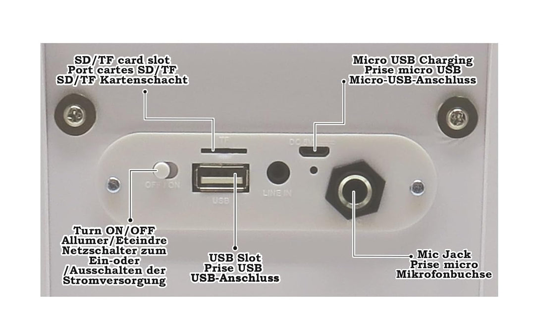Lexibook BTP180Z iParty-Tragbarer Bluetooth-Lichtlautsprecher mit Mikrofon, Stereoanlage, Lichteffek