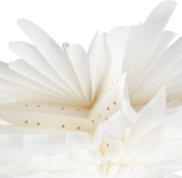 Beliani Dekorative Lampe Schneeflocke Stern Handgemachtes Papier und Eisen Weihnachtsdeko Weiss Sato