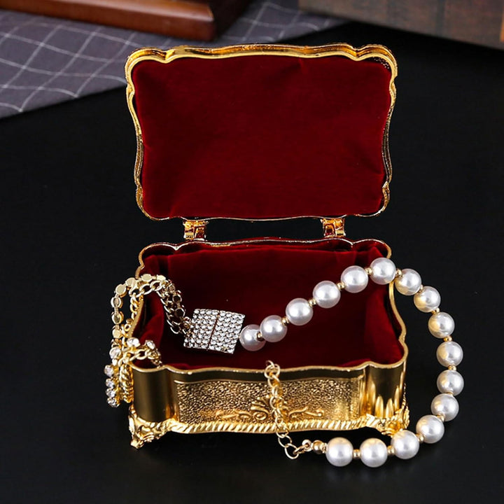 Vintage Sammelbare Figuren -Keepsake -Box, Schmuckschatulle, Vintage Antike Goldmütze, Schön und Pra