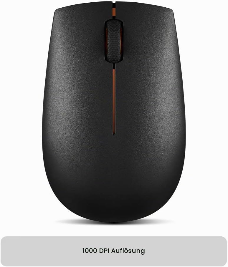Lenovo [Maus 300 kompakte Funkmaus, Works with Chromebook (WWCB), schwarz, 32 x 56 x 98 (Packung mit