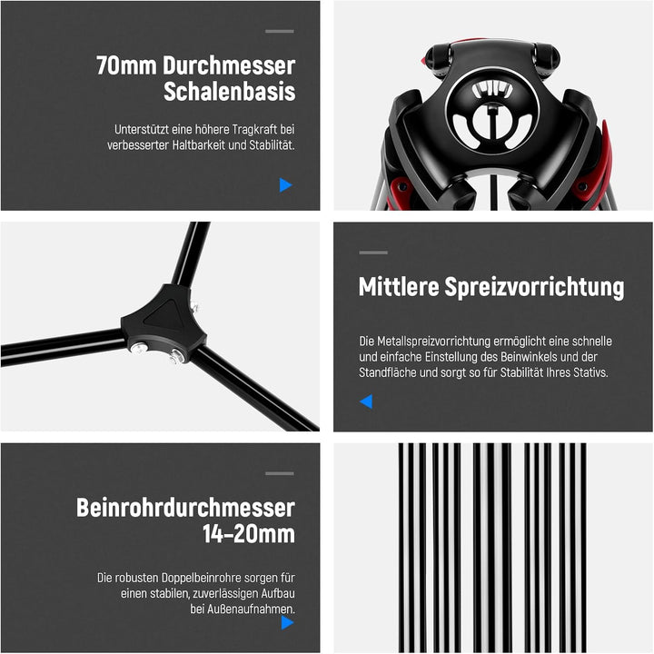 NEEWER 79" Kamera Stativ mit 360° Kugelkopf, Heavy Duty Aluminiumlegierung Videostativ mit QR Platte