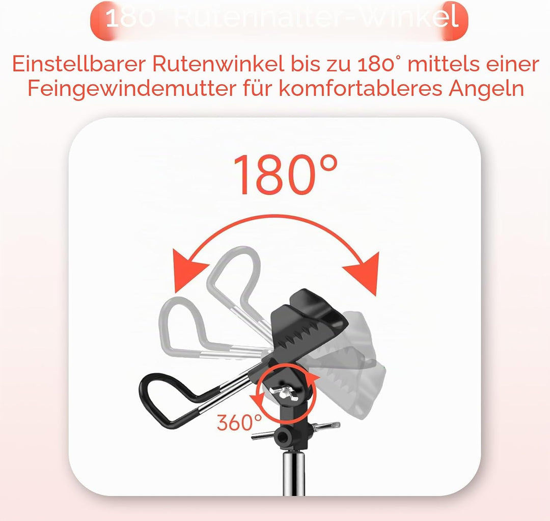 2 Stück Angelrutenhalter Edelstahl, 360° Verstellbar, Abnehmbar &amp; Leicht Tragbar, Universal Rutenhal