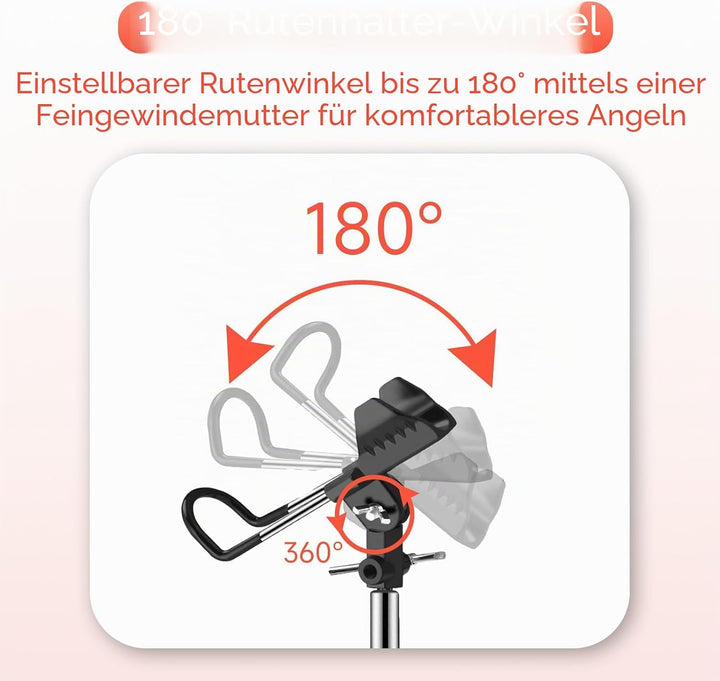 2 Stück Angelrutenhalter Edelstahl, 360° Verstellbar, Abnehmbar &amp; Leicht Tragbar, Universal Rutenhal