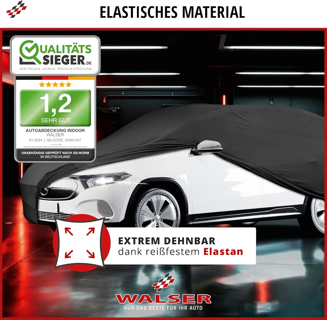 Walser Premium Abdeckung Auto Indoor Stretch Plus Qualitätssieger Sehr Gut* Autoabdeckung Winter Aut