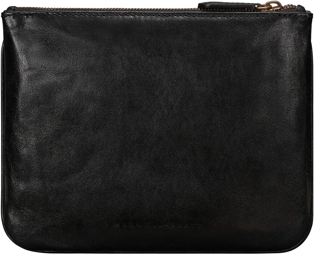 Maxwell-Scott Damen Leder Make-Up Beutel in Schwarz - Zeta, Schwarz