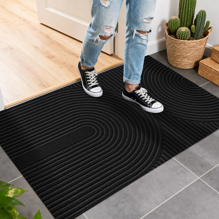 Fussmatte Innen Aussen 60x90cm, rutschfeste Schmutzfangmatte mit Saugkraft, Fussmatte Waschbar Langl